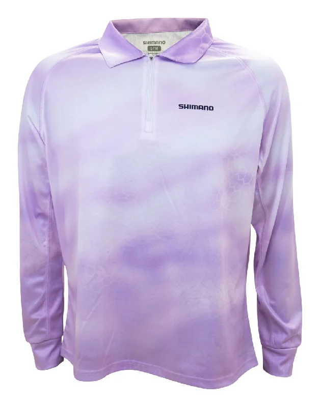 Fishing line spool clamp-Shimano 24 Ladies Sublimated Fishing Shirts Lilac