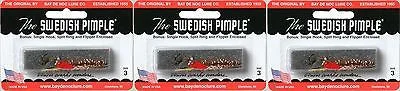 Fishing rod pivot rack-Three Bay De Noc Swedish Pimple 1/5 OZ  HAM COPR 3AC Lures