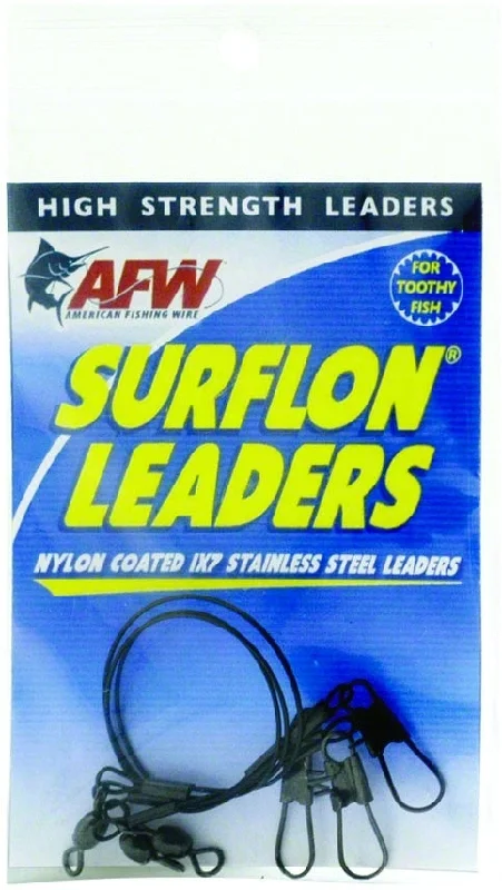 Fishing reel drag cleaner-Afw E045Bl18/3 Surflon Leaders Nylon Coated 1X7 Stainless Sleeve