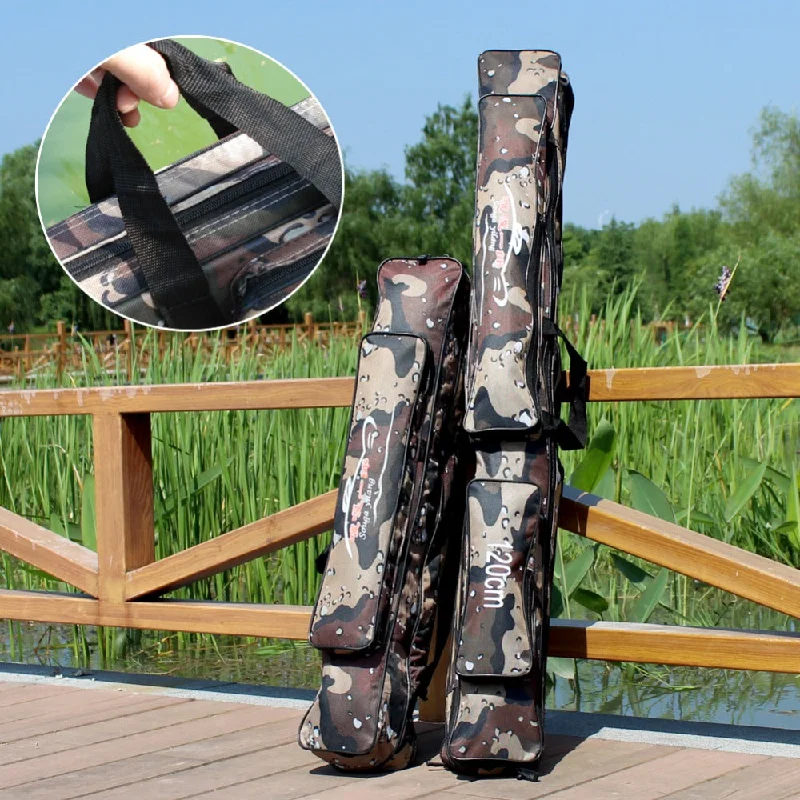 Fishing tackle lightweight holder-Portable Fishing Rod Bag 80/120cm Large Capacity Multi-Purpose Outdoor Bag For Fishing Rods Carp Fishing Bag Tackle