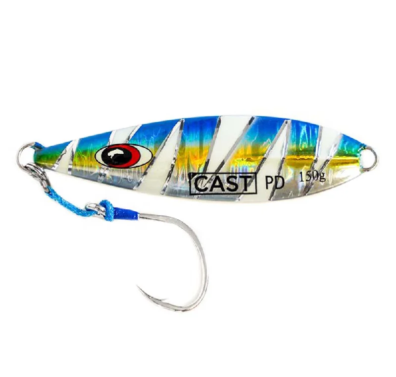 Fishing hook alignment clamp-Cast On The Drop Slow Pitch Jig