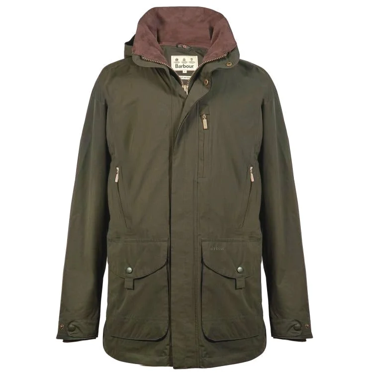 Fishing hook alignment rack-Barbour Sporting Berwick Waterproof Jacket - Dark Olive