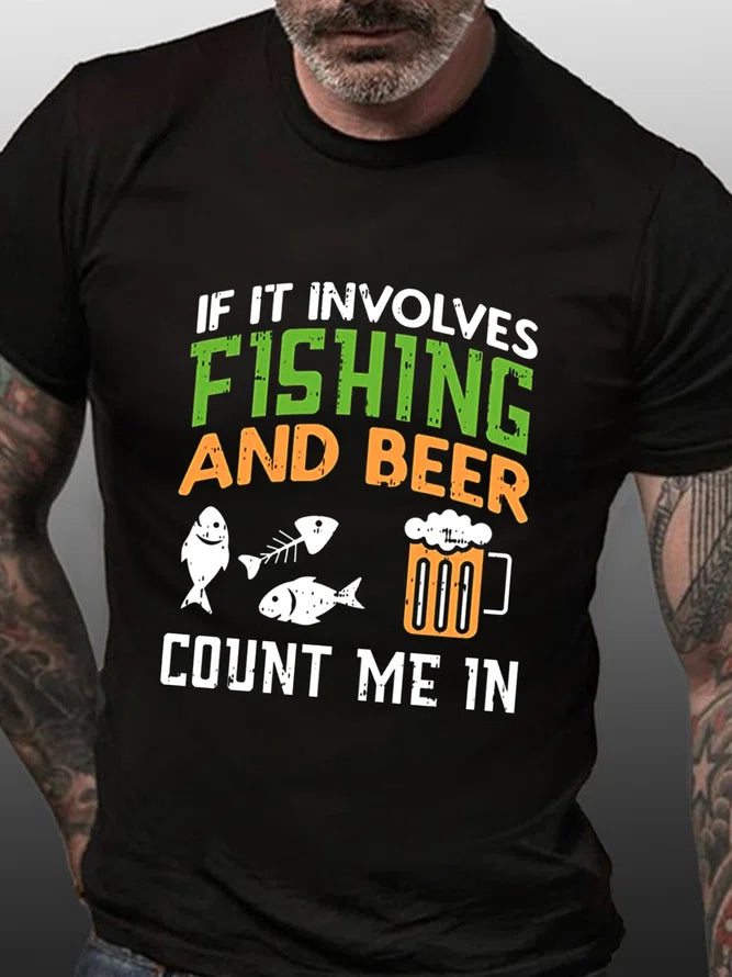 Fishing tackle adjustable holder-Fishing And Beer Fisherman Funny T-shirt