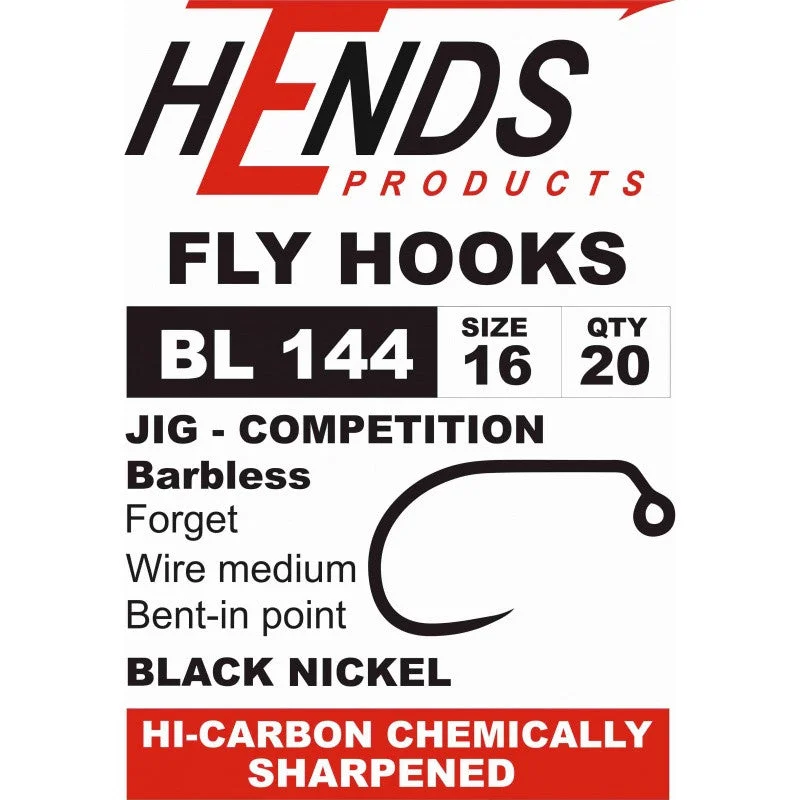 Fishing tackle stacking rack-Hends BL144 Jig Competition Fly Hooks