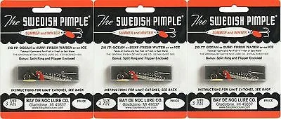 Fishing bait drying holder-Three Bay De Noc Swedish Pimple 1/5 OZ HAM NKL 3AN Lures