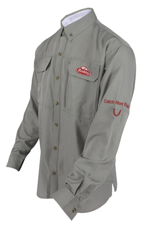 Fishing bait sealing rack-Berkley 2024 Vented Fishing Shirts Grey