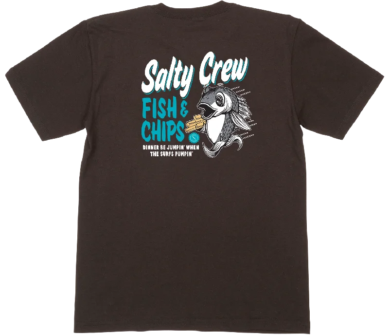 Fishing reel spool rack-Salty Crew Fish And Chips Boys Short Sleeve T-Shirt