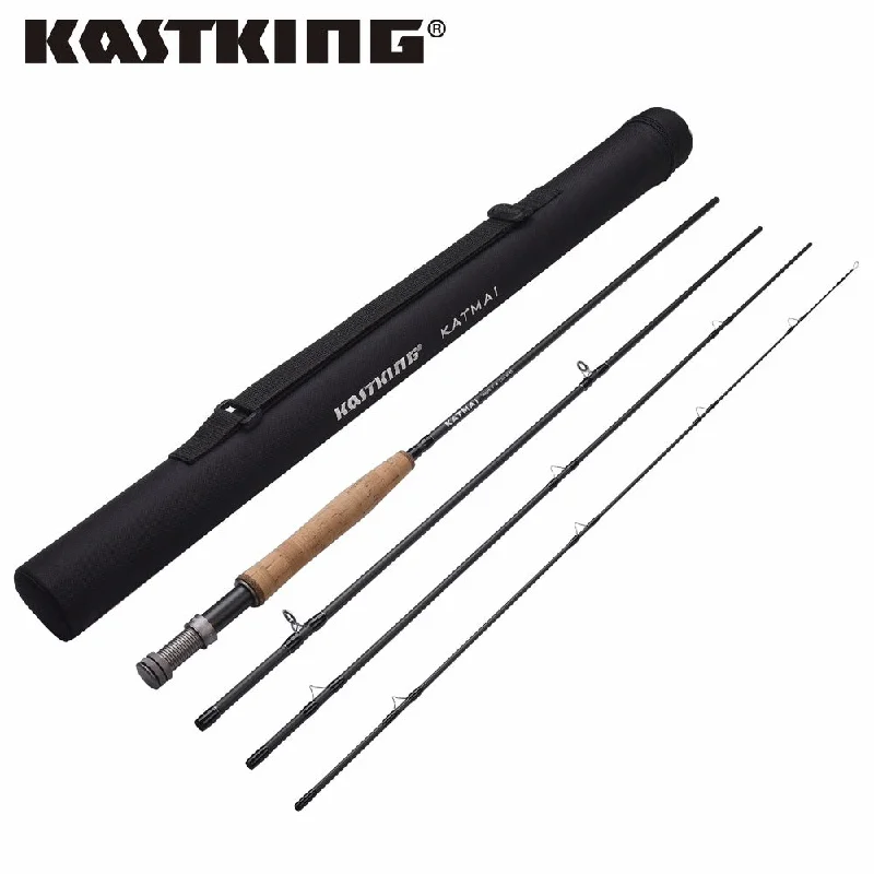 Fishing hook angle clamp-KastKing Brand 2017 NewKatmai 9FT Carbon Fly Fishing Rod 4 Sections Lake River Fishing Rod with Snake Guide and Ceramic Guide