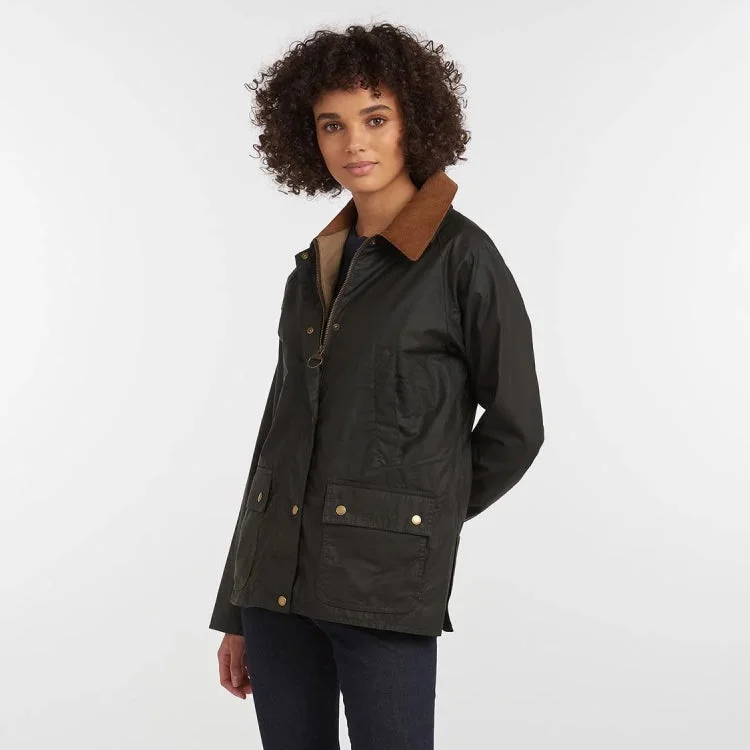 Fishing tackle adjustable holder-Barbour Ladies Lightweight Acorn Wax Jacket - Dark Olive