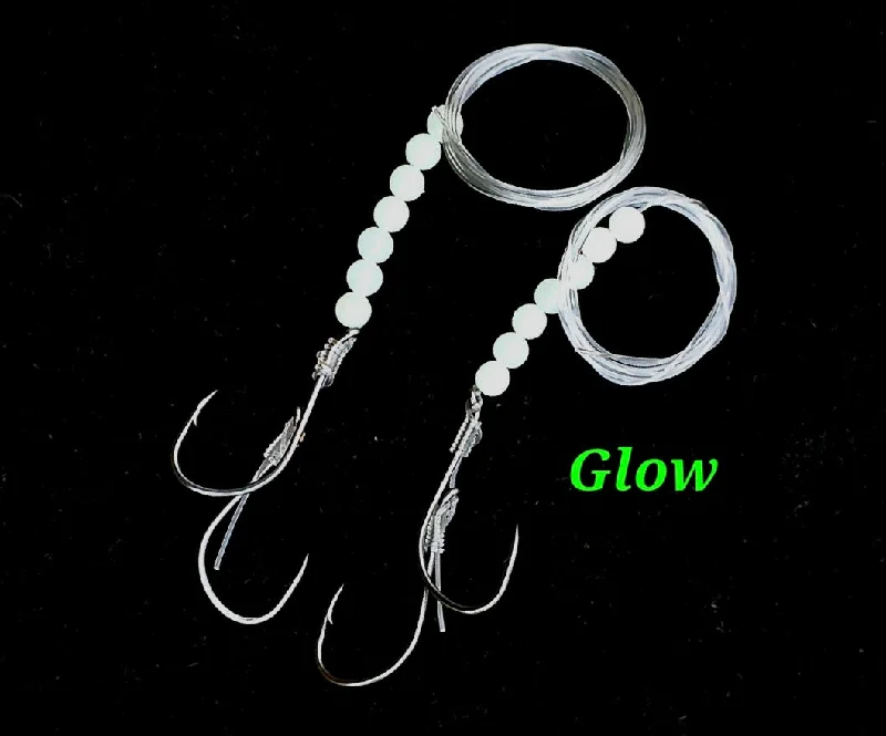 Fishing rod locking holder-Glow White Tandom Fly Leaders - 2 Pack