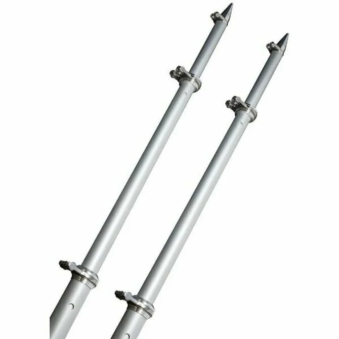 Fishing bait freezing rack-TACO - Deluxe Aluminum Tele- Outrigger Poles - 18" Silver