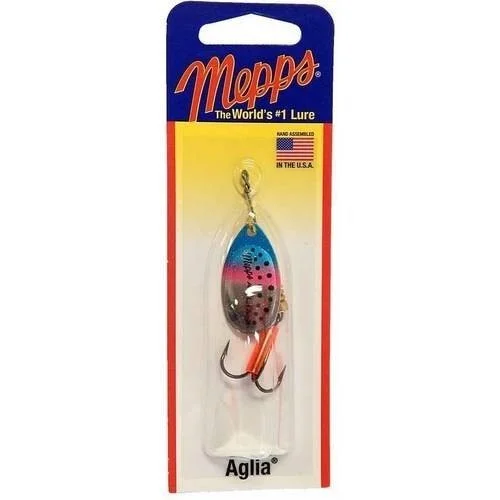 Fishing pliers with hook lock-Mepps Aglia Plain Treble Spinner Size 3 Rainbow Trout 1/4 Oz - B3 Rbt