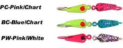 Fishing hook crimping pliers-Moon Jigs Assorted Colors New Moon Size 8 Lures (Three Jigs Included) 68-8