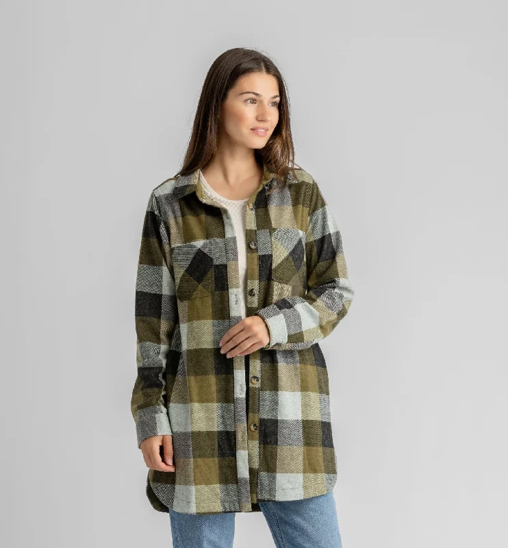 Fishing line braiding rack-Women's Lichen Stretch Flannel Tunic