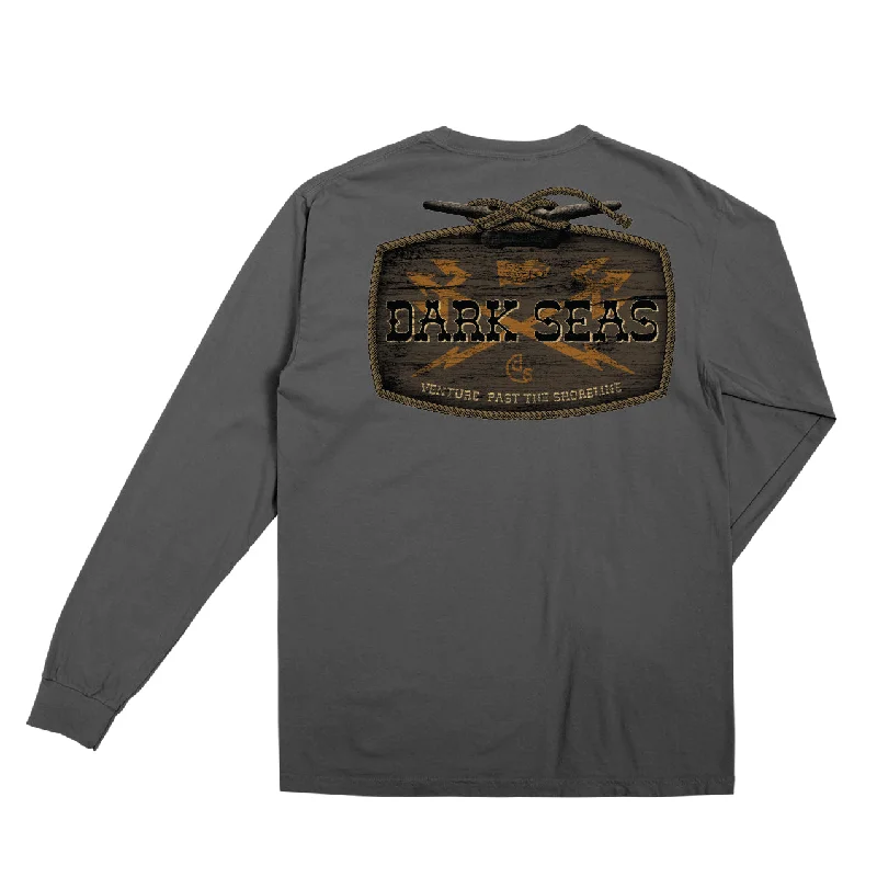 Fishing reel spool stand-Dark Seas Coastal Rancher Pigment Long Sleeve T-Shirt