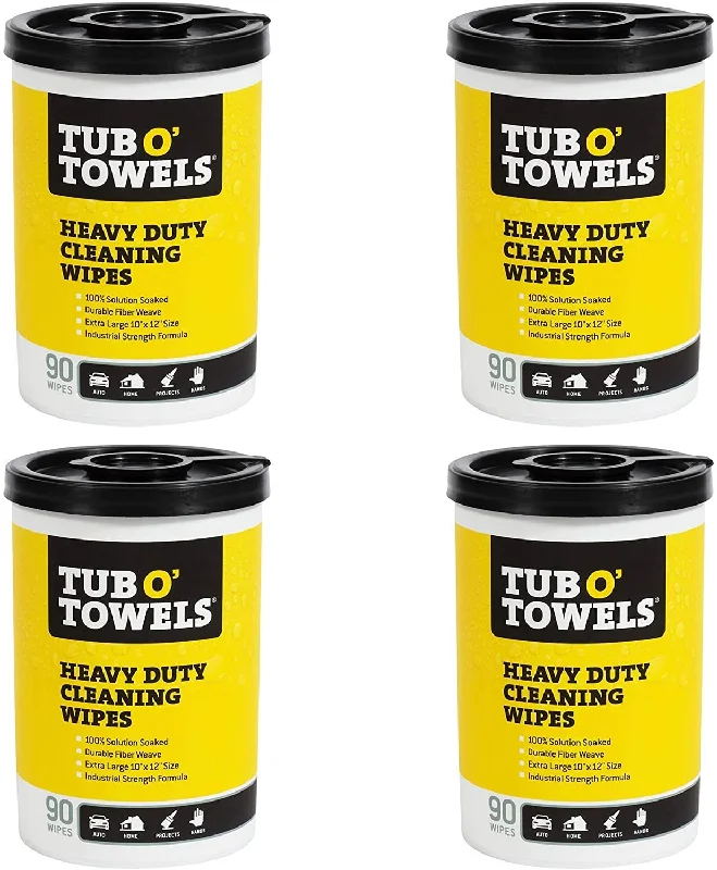 Fishing bait slicing rack-Tub O Towels TW90 Heavy-Duty 10" x 12" Size Multi-Surface Cleaning Wipes, 90 Count Per Canister