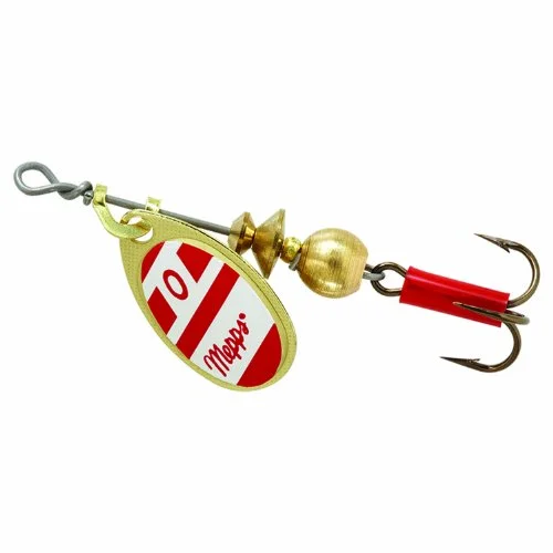 Fishing line knot rack-Mepps Plain Aglia Inline Spinner 1/8 Oz Red And White