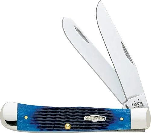 Fishing rod angle holder-Case Blue Bone Trapper Pocket Knife