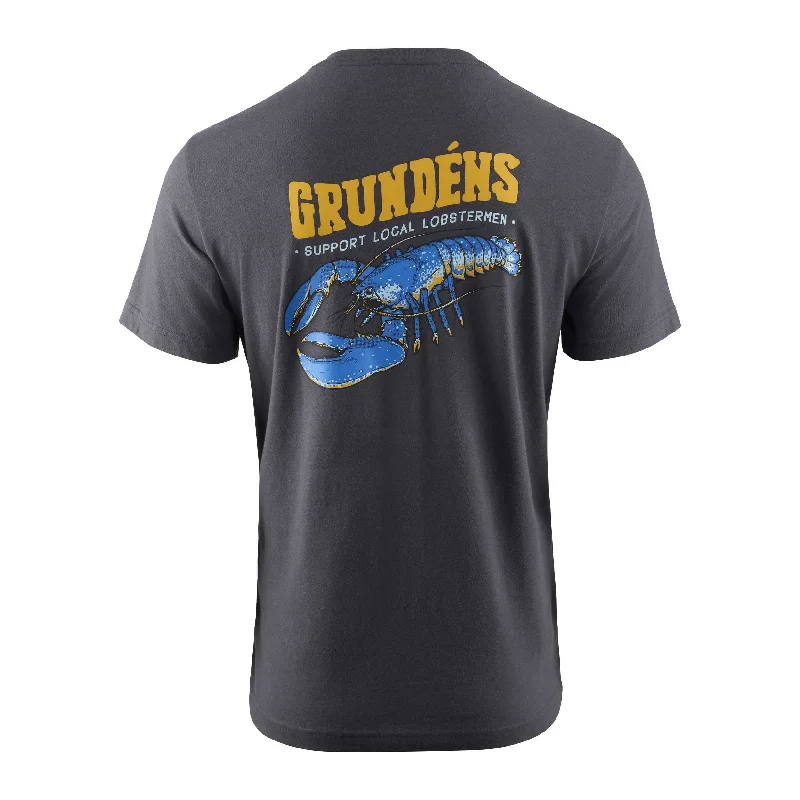 Fishing tackle waterproof holder-Grudens Support Lobstermen Ss T-Shirt