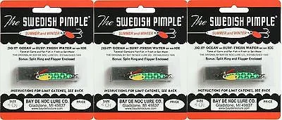 Fishing line spool clamp-Three Bay De Noc Swedish Pimple 1/4 OZ  PRIS CHT 4CH Lures