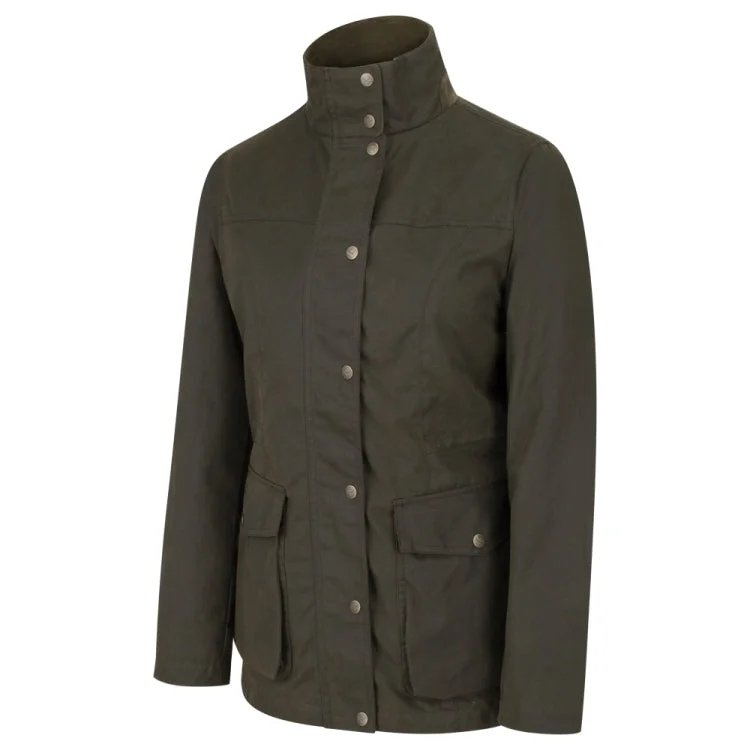 Fishing bait sealing stand-Hoggs of Fife Ladies Caledonia Waxed Waterproof Jacket - Antique Olive