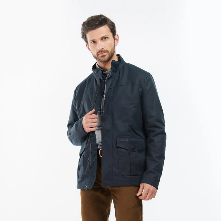 Fishing bait weighing clamp-Barbour Sheldon Wax Jacket - Navy