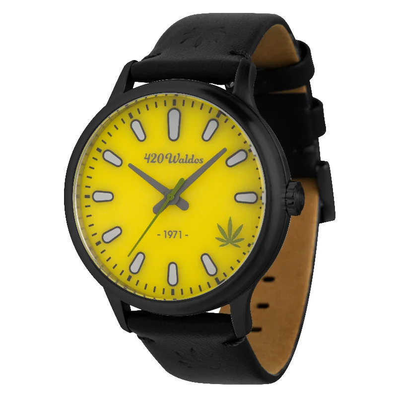 Fishing bait slicing holder-BUD Series Wrist Watch | Yellow Dial, Black Band