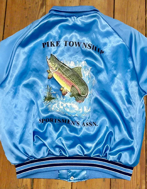 Fishing reel line clamp-Fishing Club Jacket with Rainbow Trout Graphic [vintage, extra large]