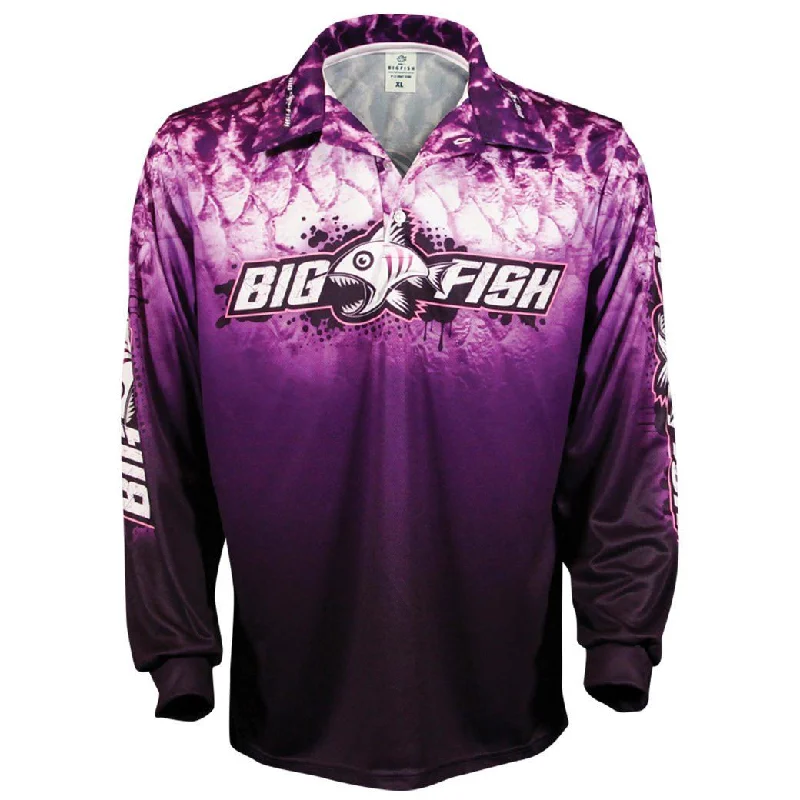 Fishing line loop tying tool-Bigfish Purple Scales Adult Fishing Shirts