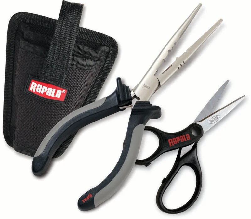 Fishing hook straightening clamp-Rapala Pedestal Tool Combo w/ Pliers And Scissors