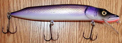 Fishing line knotting clamp-NEW 10 Inch Hard Wood Musky Muskie Lure Pike Purple