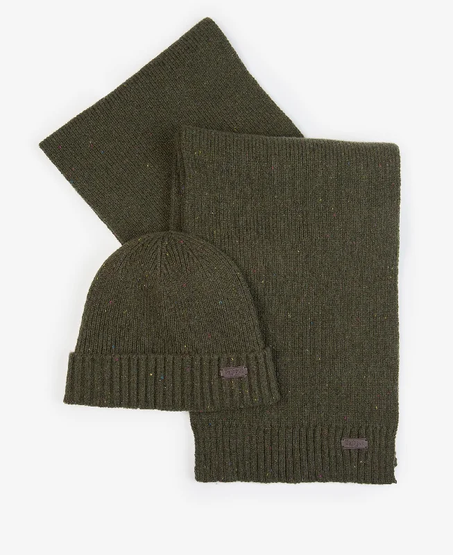 Fishing bait sealing holder-Men's Carlton Fleck Beanie and Scarf Set