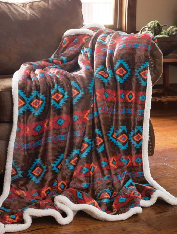 Fishing line braiding rack-Wrangler Southwest Horizon Plush Throw Blanket - 56" x 68"