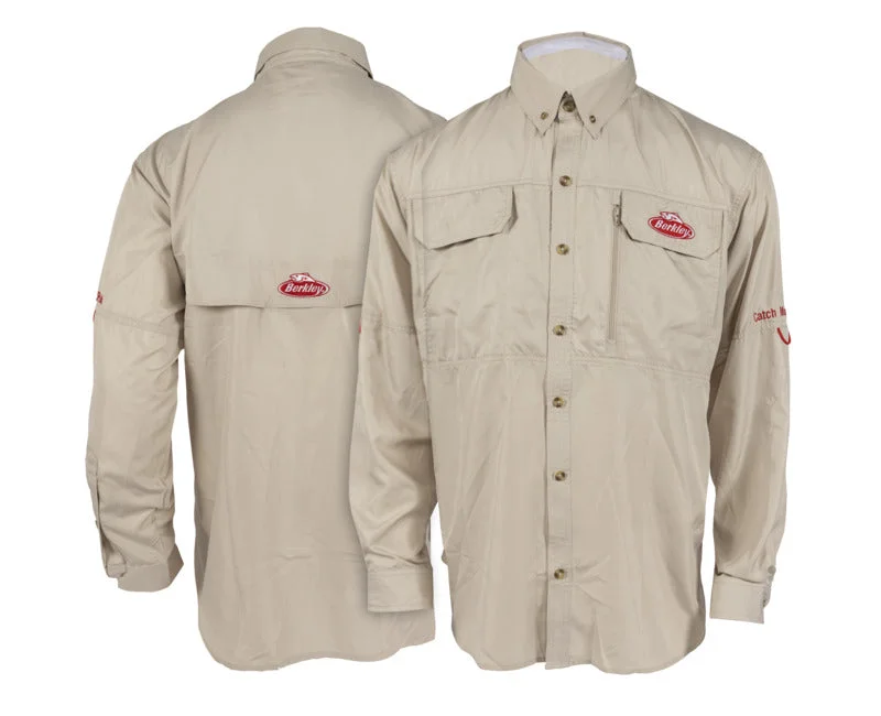 Fishing rod angle rack-Berkley 2024 Vented Fishing Shirts Oatmeal