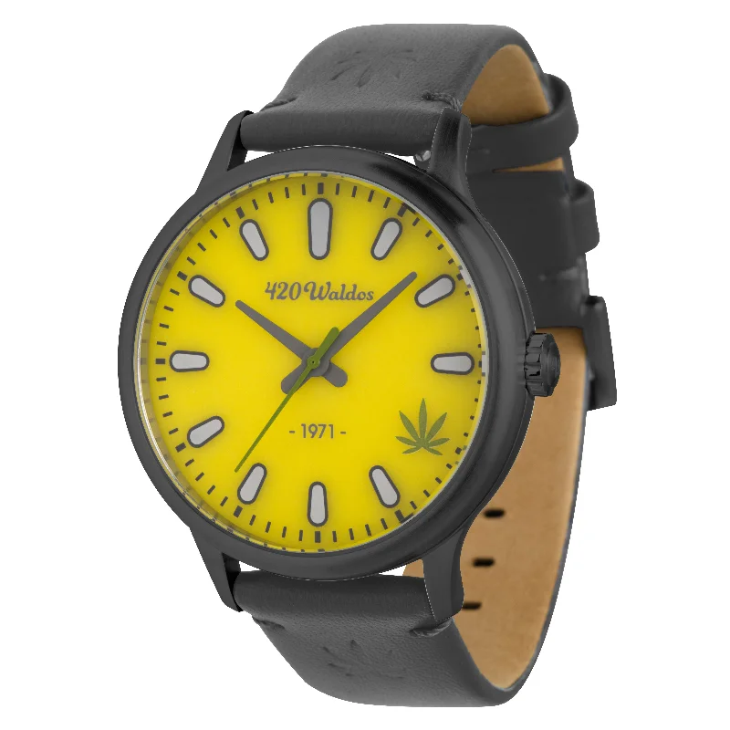 Fishing bait slicing rack-BUD Series Wrist Watch | Yellow Dial, Dark Gray Band