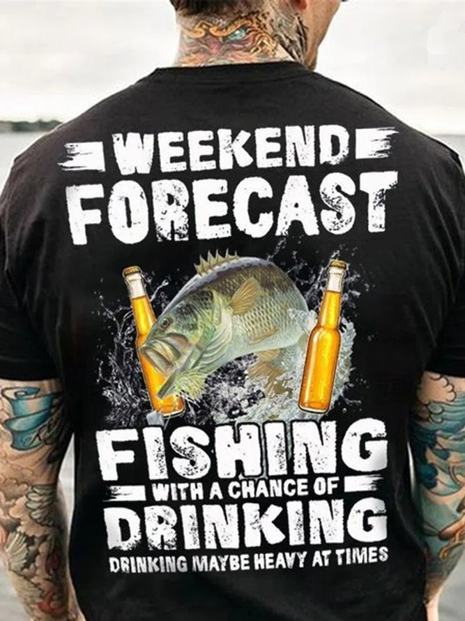 Fishing bait slicing holder-Mens Fishing Crew Neck Cotton Casual Short Sleeve T-Shirt