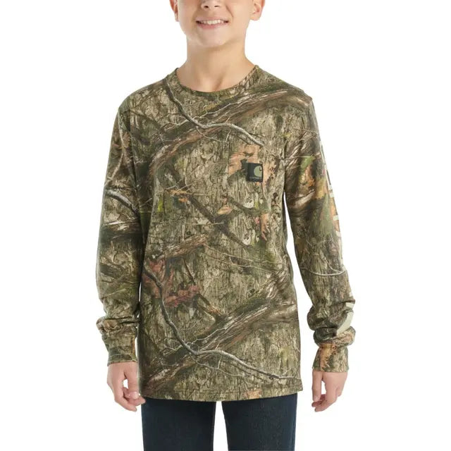 Fishing bait slicing stand-Carhartt® Kids Long-Sleeve Camo Pocket T-Shirt