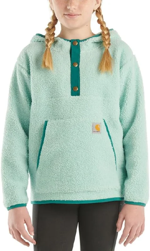 Fishing line loop clamp-Carhartt Kids Girls Long-Sleeve Fleece Quarter-Snap Sweatshirt