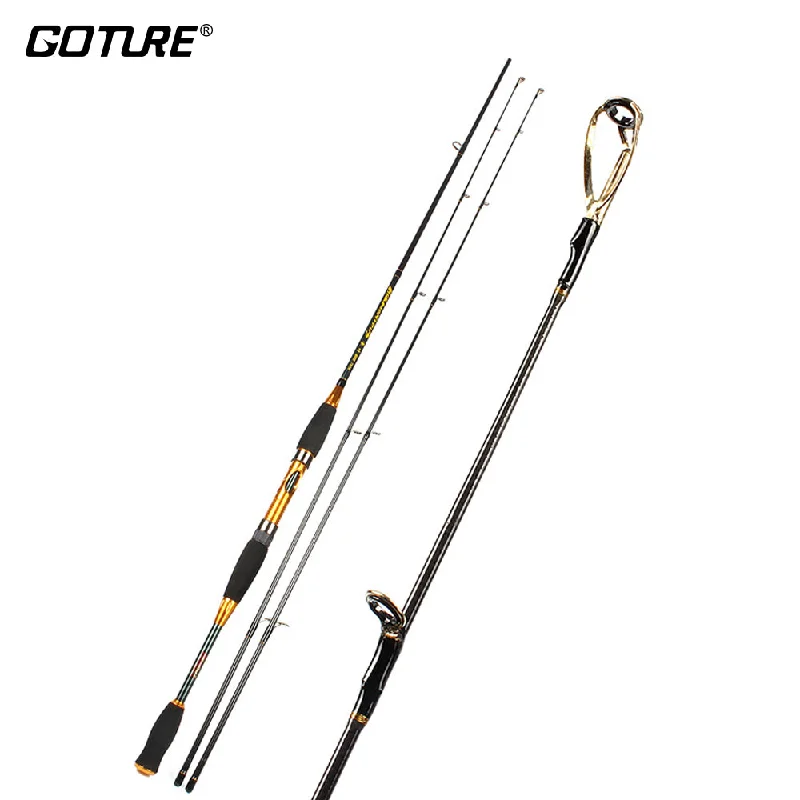 Fishing bait cutting holder-Goture Two Tips Carbon Fiber Fishing Spinning Rod 1.98m 2.4m M MH Power Fishing Pole Sea Fishing Tackle