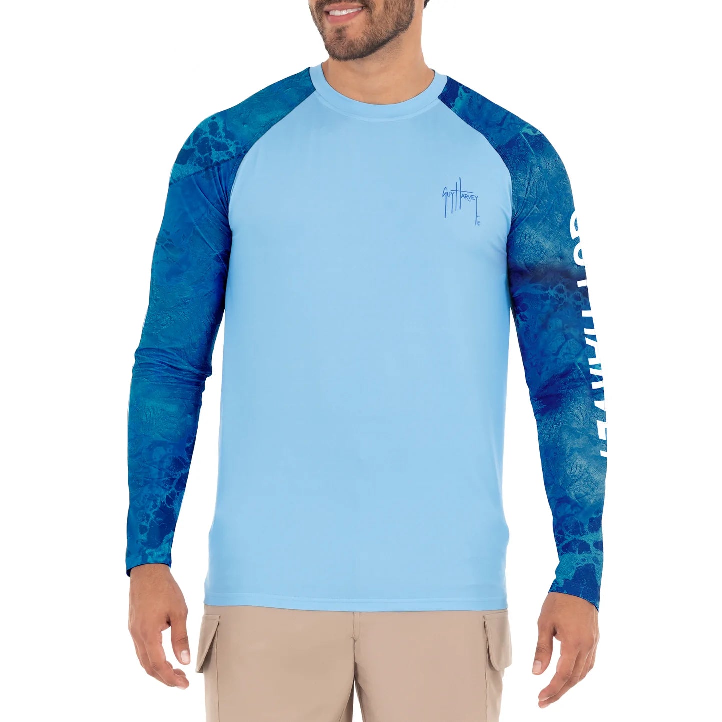 Fishing bait shaping clamp-Men's Diamond Marlins Sun Protection Long Sleeve Shirt