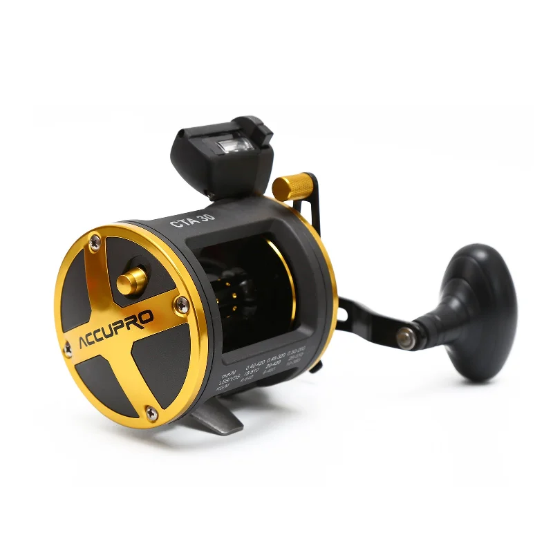 Fishing line splicing holder-Drum Trolling Reel with Digital Counter LEFT/RIGHT HAND 12-18Kg Drag Power