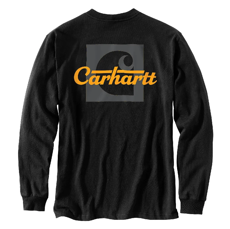 Fishing line braiding rack-Carhartt Loose Fit Heavyweight Long Sleeve Pocket Graphic Script T-Shirt