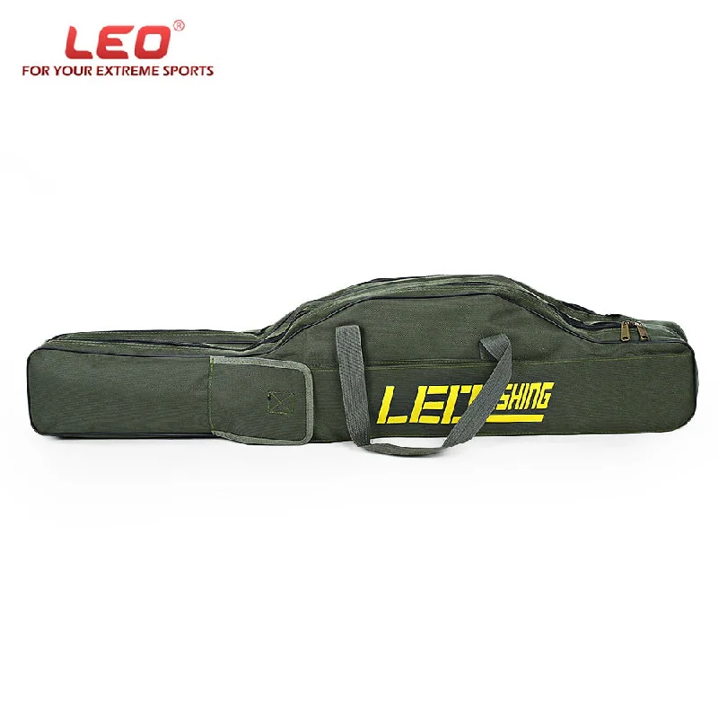 Fishing reel line clamp-LEO 100cm/150cm Portable Folding Fishing Rod Carrier Fish Pole Tools Storage Bag Case Pro Gear Tackle