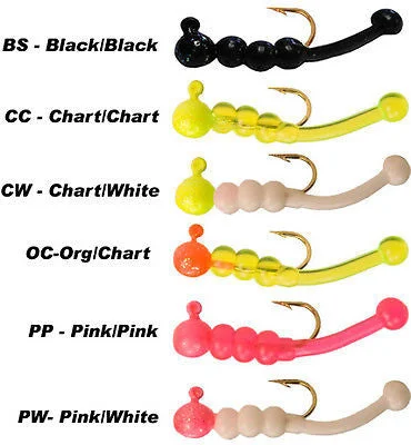 Fishing bait shaping rack-Stopper Whip'r Knockers Fishing Jigs 1/32oz (Includes 6 Jigs) Multi Color WSKV32