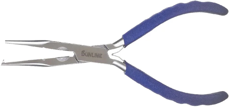 Fishing pliers with tether-6" Sunline Split Ring Pliers - Blue