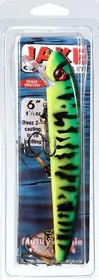 Fishing hook threading pliers-Musky Mania 6" Jake Fire Tiger J6-12 Lure