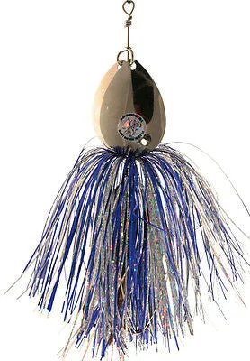 Fishing bait pressing stand-Musky Mayhem Double Showgirl Blue Silver/Nickel DS005 Lure