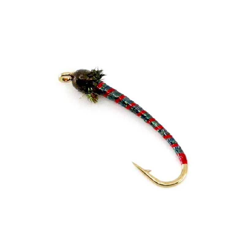 Fishing rod pivot rack-Chironomid Black Electra Braid Red Rib