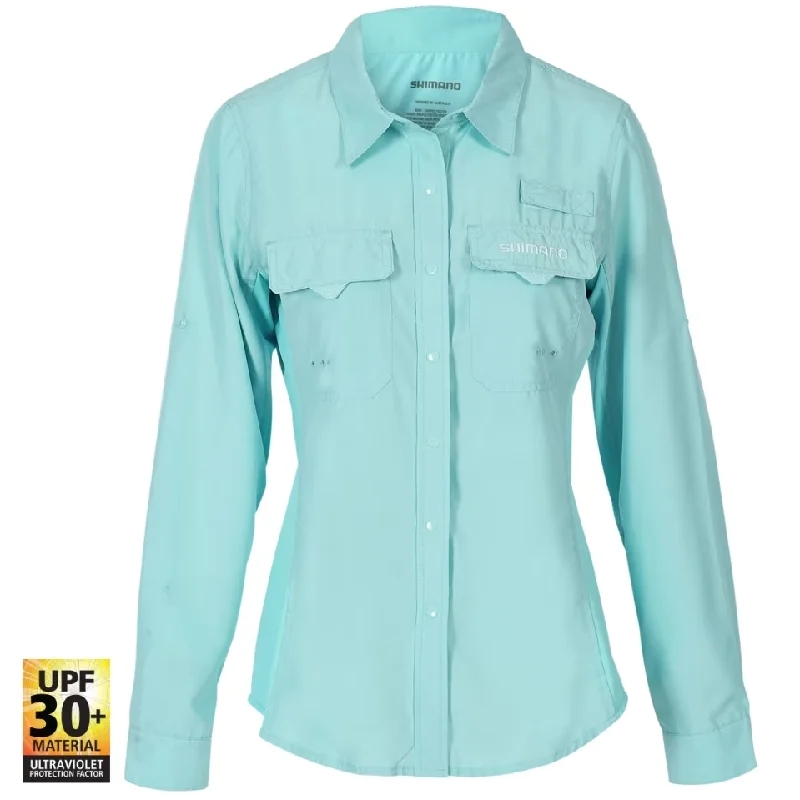 Fishing reel clutch cleaner-Shimano Ladies Adult Vented Shirts Aqua